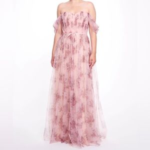 Marchesa Notte Floral Pink Tulle Gown